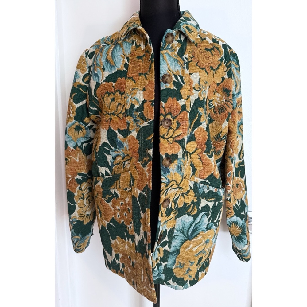 NWT Sézane Will Garden Flowers Jacquard Vintage Floral Pattern Jacket XS Sezane - Picture 5 of 9